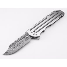 Alphahunter White Knight War Bowie Tactical Pocket Knife Flipper Liner Lock RARE