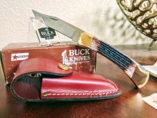 Buck 110 Brown Jigged Bone Vintage 1990 *Super Mint* w/ box, sheath, papers*