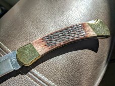 Buck 110 Brown Jigged Bone Vintage 1990 *Super Mint* w/ box, sheath, papers*