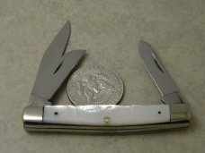 Queen Steel Made in USA Pearl #57 Medium Stockman Knife c.1970's