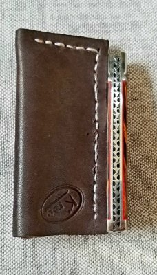 K'roo Custom Native Knife, NEW,W/ slip, 4"..Arizona Desert Ironwood..red accents..rwl34. Filework 