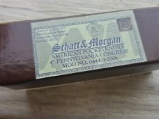 SCHATT & MORGAN QUEEN CUTLERY CO USA 2006 GREEN BONE LG PA CONGRESS KNIFE NIB 