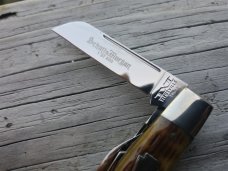 SCHATT & MORGAN QUEEN CUTLERY CO USA 2006 GREEN BONE LG PA CONGRESS KNIFE NIB 