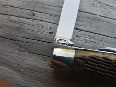 SCHATT & MORGAN QUEEN CUTLERY CO USA 2006 GREEN BONE LG PA CONGRESS KNIFE NIB 