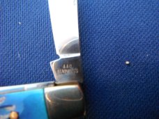 Steel Warrior Folding 4 Blade Congress Pocket Knife W/ Beautiful Blue Jigged Bone scales NOS/NIB