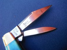 Steel Warrior Folding 4 Blade Congress Pocket Knife W/ Beautiful Blue Jigged Bone scales NOS/NIB