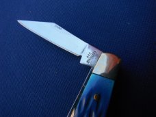 Steel Warrior Folding 4 Blade Congress Pocket Knife W/ Beautiful Blue Jigged Bone scales NOS/NIB