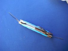 Steel Warrior Folding 4 Blade Congress Pocket Knife W/ Beautiful Blue Jigged Bone scales NOS/NIB