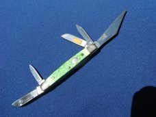 Steel Warrior Folding 5 Blade Pocket Knife W/ Beautiful Green Jigged Bone scales NOS/NIB