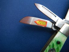 Steel Warrior Folding 5 Blade Pocket Knife W/ Beautiful Green Jigged Bone scales NOS/NIB