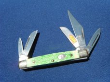 Steel Warrior Folding 5 Blade Pocket Knife W/ Beautiful Green Jigged Bone scales NOS/NIB