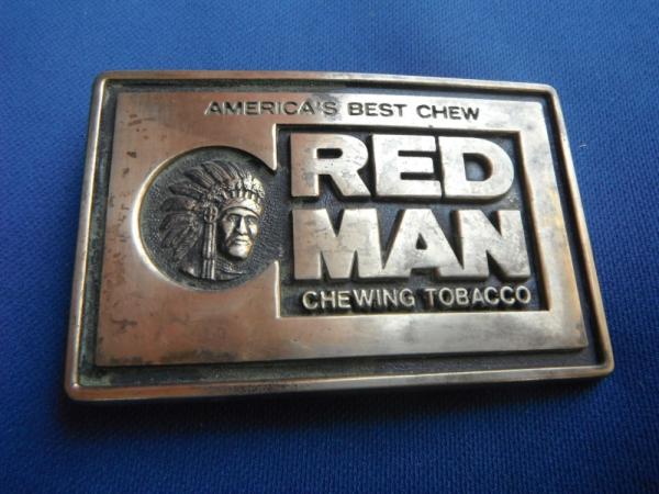 1978 Red Man Chewing Tabaco Solid Brass Belt Buckle. Made in the USA!!! 1978 Red Man Chewing Tabaco Solid Brass Belt Buckle. Made in the USA!!!