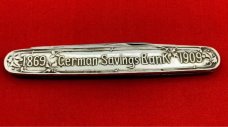 Vintage EMPIRE KNIFE CO German Savings Bank Sterling Silver 2-Blade Pen Pocket Knife c.1909