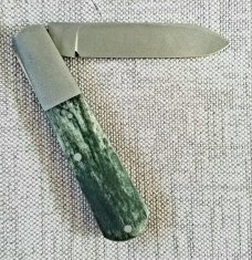 TA Davison Giraffe  bone Spear Barlow custom,3.75",jeweled liners, CTS-xhp bead blasted