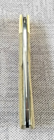 DrT Dino pattern, Caterpillar Fordite and Westinghouse micarta 3.75" closed ,coa/slip