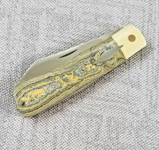 DrT Dino pattern, Caterpillar Fordite and Westinghouse micarta 3.75" closed ,coa/slip