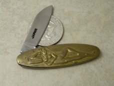 Frost Cutlery Surgical Steel Japan Brass Vixen Pen Knife 