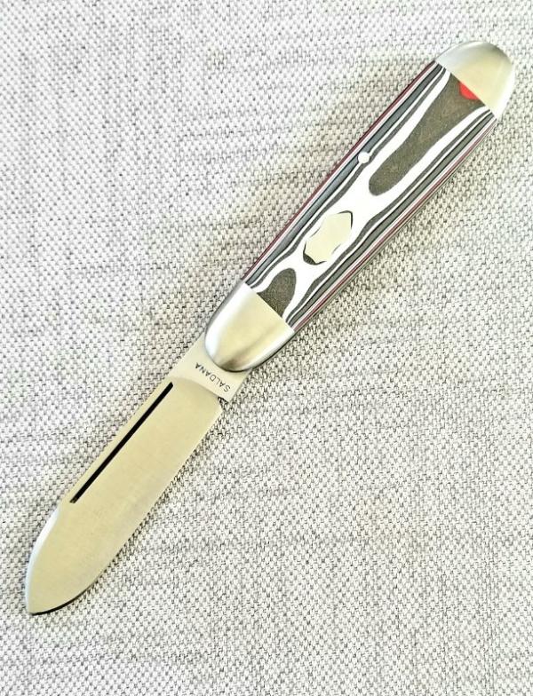 Manny Saldana Custom Fordite Spear Jack..4" closed..CPM-154..Bolsters and end caps...long pull 