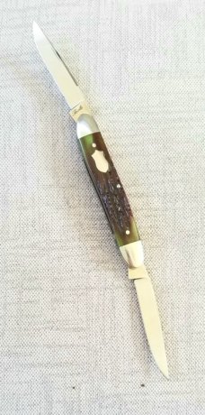 Bobby Toole Custom Green Stag Muskrat Knife,New, CPM-154 ,4"... integral bolsters and caps..sweet 
