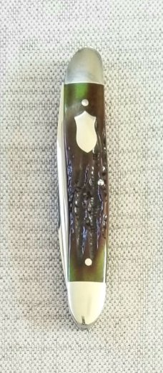 Bobby Toole Custom Green Stag Muskrat Knife,New, CPM-154 ,4"... integral bolsters and caps..sweet 