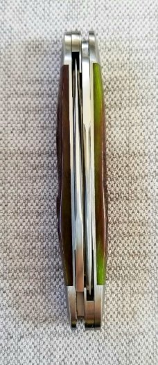 Bobby Toole Custom Green Stag Muskrat Knife,New, CPM-154 ,4"... integral bolsters and caps..sweet 