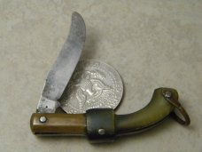 Unbranded Horn Miniature Gun Shaped Figural Knife 