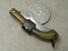 Unbranded Horn Miniature Gun Shaped Figural Knife 
