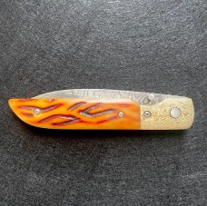 Joe Pardue Custom (Non-Production) Damascus Liner-Lock Folder