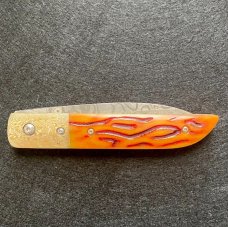Joe Pardue Custom (Non-Production) Damascus Liner-Lock Folder