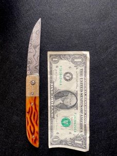 Joe Pardue Custom (Non-Production) Damascus Liner-Lock Folder