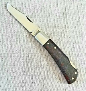 Birdvis custom Lockback Lanny Clip..4" cl..Midnight Rag Micarta..CPM-154..1 of 1...only lockback 