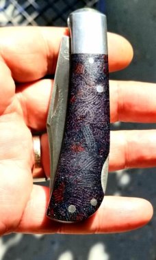Birdvis custom Lockback Lanny Clip..4" cl..Midnight Rag Micarta..CPM-154..1 of 1...only lockback 