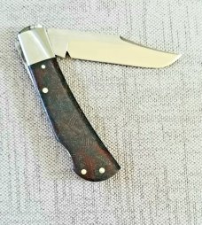 Birdvis custom Lockback Lanny Clip..4" cl..Midnight Rag Micarta..CPM-154..1 of 1...only lockback 