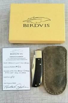 Birdvis custom Lockback Lanny Clip..4" cl..Midnight Rag Micarta..CPM-154..1 of 1...only lockback 