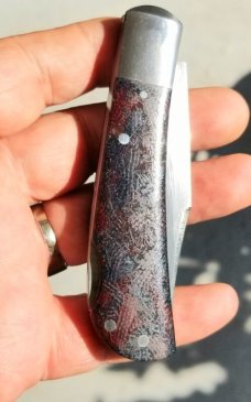 Birdvis custom Lockback Lanny Clip..4" cl..Midnight Rag Micarta..CPM-154..1 of 1...only lockback 