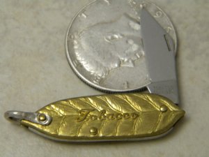 Tobacco Solingen Germany Tiny Tobacco Leaf Figural Knife