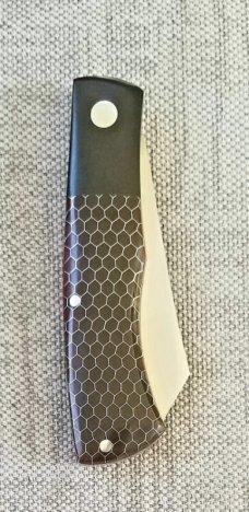 DrT David Taber Blackout Native..Black & silver Ctec, black micarta bolsters, ATS-34,coa/slip,3 3/4"