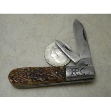 Robeson ShurEdge USA Bone 2 Blade Barlow Knife c.1960's
