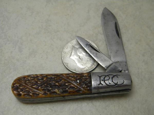 Robeson ShurEdge USA Bone 2 Blade Barlow Knife c.1960's