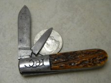 Robeson ShurEdge USA Bone 2 Blade Barlow Knife c.1960's