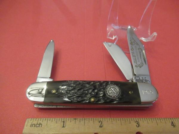 Case XX 1987 Green Bone Equal End Cattle Knife Made for the NKCA Pattern # G6345 1/2 SS Case XX 1987 Green Bone Equal End Cattle Knife Made for the NKCA Pattern # G6345 1/2 SS