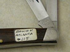 A Bowen Knife Atlanta USA Small Wood Stockman Knife 