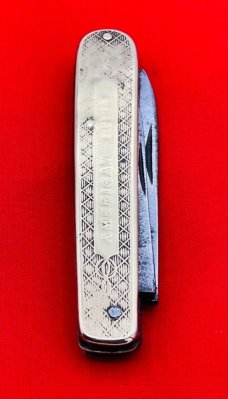 Vintage WILSON HAWKSWORTH & ELLISON/AMERICAN KNIFE Brass Jack Hybrid Pocket Knife c.1846-1911