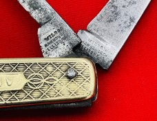 Vintage WILSON HAWKSWORTH & ELLISON/AMERICAN KNIFE Brass Jack Hybrid Pocket Knife c.1846-1911