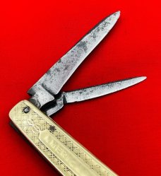 Vintage WILSON HAWKSWORTH & ELLISON/AMERICAN KNIFE Brass Jack Hybrid Pocket Knife c.1846-1911