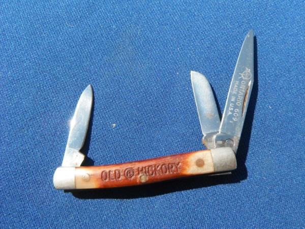 ONTARIO KNIFE CO OK USA STOCKMAN POCKET KNIFE   (Made by Queen)