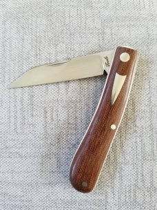 Bobby Toole Custom Dogleg Shadow Knife, crosscut micarta, New, CPM-154 ,4" closed , coa & pouch 