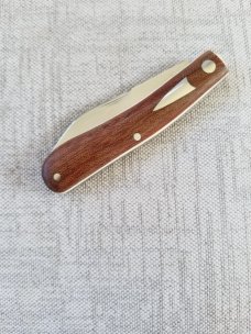 Bobby Toole Custom Dogleg Shadow Knife, crosscut micarta, New, CPM-154 ,4" closed , coa & pouch 