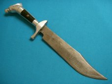 MEXICO HORN HANDLE BOWIE FIXED BLADE HUNTING SKINNING KNIFE KNIVES