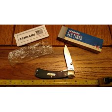 SCHRADE Old Timer USA 55OTG Liner Lock Pocket Knife Green Delrin IN BOX Lot A1
